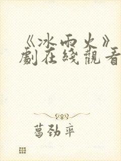 《冰雨火》电视剧在线观看完整版