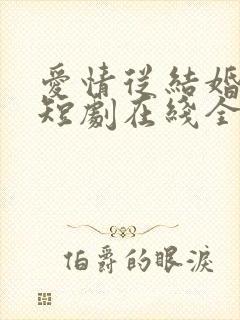 爱情从结婚开始短剧在线全集免费