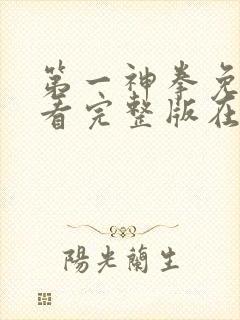 第一神拳免费观看完整版在线全集封面