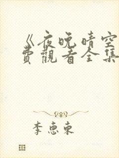 《夜晚晴空》免费观看全集高清