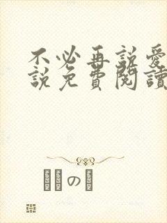 不必再说爱我小说免费阅读无弹窗