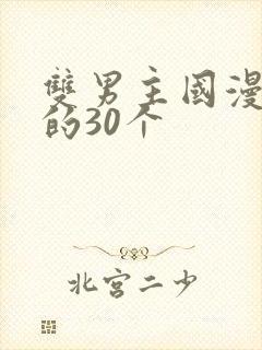双男主国漫必看的30个封面