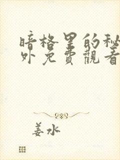 暗格里的秘密番外免费观看电视剧