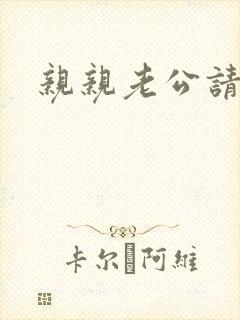 亲亲老公请住手封面