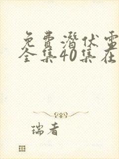 免费潜伏电视剧全集40集在线观看