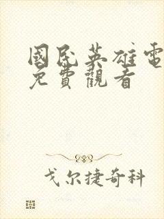 国民英雄电视剧免费观看