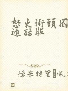 怒火街头国语普通话版封面