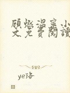 顾燃温宁小说全文免费阅读最新章节