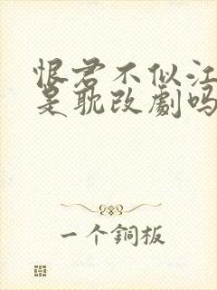 恨君不似江楼月是耽改剧吗