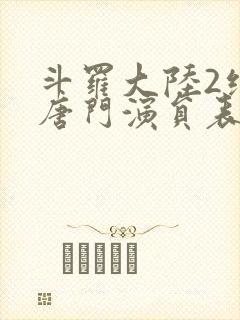 斗罗大陆2绝世唐门演员表