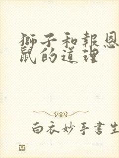 狮子和报恩的老鼠的道理