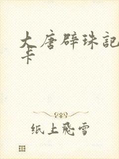 大唐辟珠记 饭卡