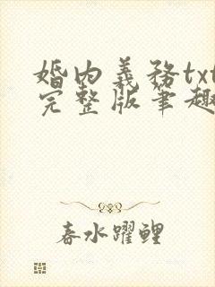 婚内义务txt完整版笔趣阁