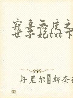 宠妻无度之腹黑世子妃txt下载封面