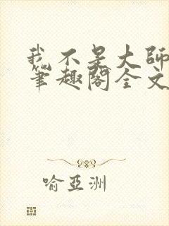 我不是大师小说笔趣阁全文