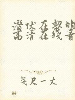 潜伏在黎明之前高清在线看