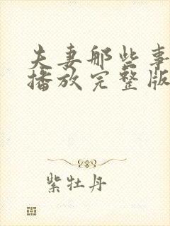 夫妻那些事免费播放完整版电视剧