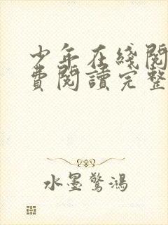 少年在线阅读免费阅读完整版封面