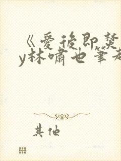 《爱后即焚》by林啸也笔趣阁封面