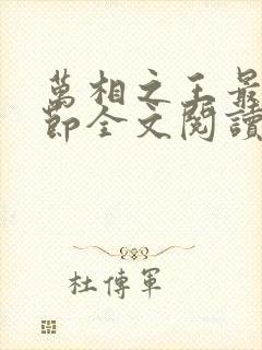 万相之王最新章节全文阅读封面