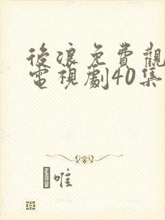 后浪免费观看的电视剧40集在线播放