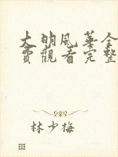 大明风华全集免费观看完整版电视剧封面