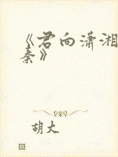 《君向潇湘我向秦》封面