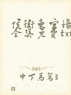 侯卫东官场笔记全集免费txt精校