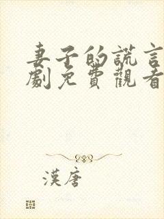 妻子的谎言电视剧免费观看全集高清