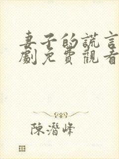 妻子的谎言电视剧免费观看全集高清