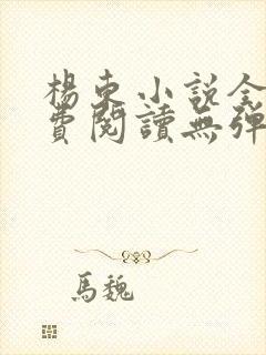 杨东小说全文免费阅读无弹窗