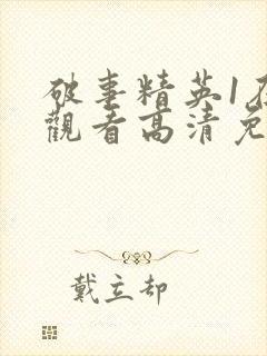 破事精英1在线观看高清免费完整版封面