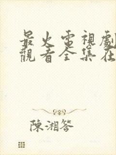 最火电视剧免费观看全集在线播放