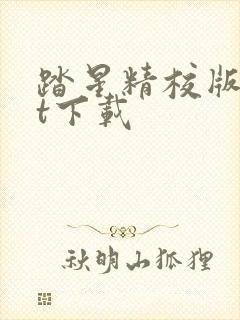 踏星精校版txt下载
