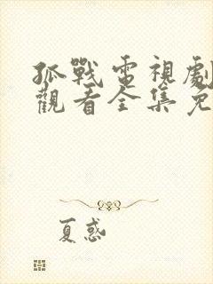 孤战电视剧在线观看全集免费