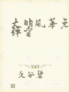 大明风华免费无弹窗