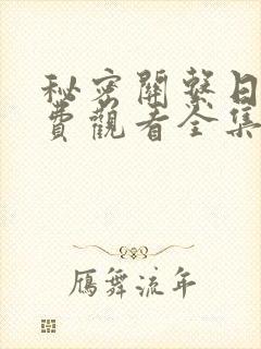 秘密关系日剧免费观看全集