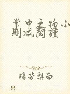 掌中之物小说未删减阅读封面