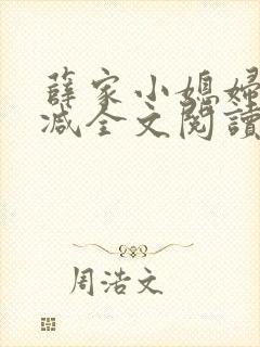 薛家小媳妇无删减全文阅读笔趣阁封面