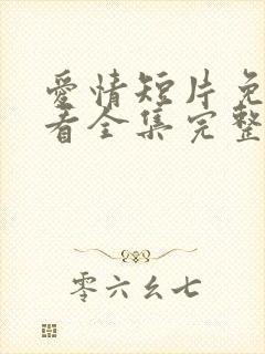 爱情短片免费观看全集完整版高清