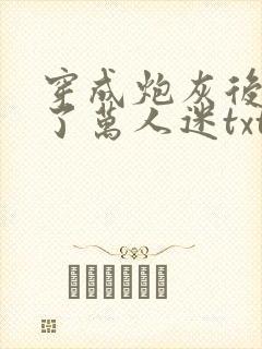 穿成炮灰后我成了万人迷txt封面