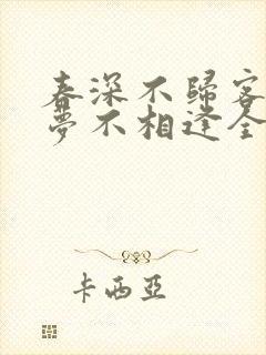 春深不归客,清梦不相逢全文免费阅读