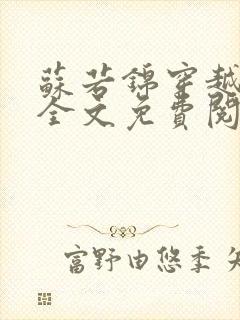 苏若锦穿越小说全文免费阅读