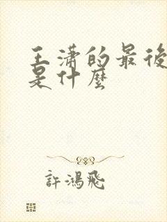 王潇的最后结局是什么