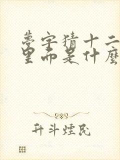 梦字猜十二生肖里面是什么动物封面