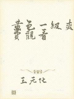 黄色一级爽片免费观看