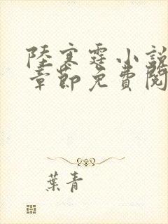 陆寒霆小说最新章节免费阅读无弹窗