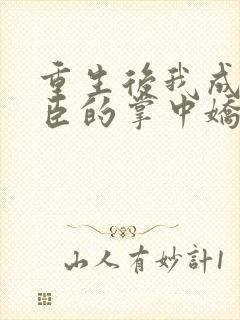 重生后我成了权臣的掌中娇完整版