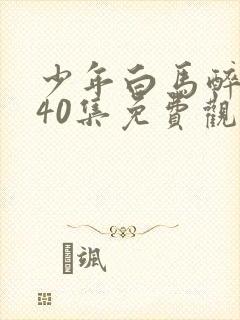 少年白马醉春风40集免费观看