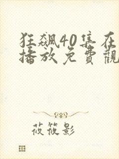 狂飙40集在线播放免费观看